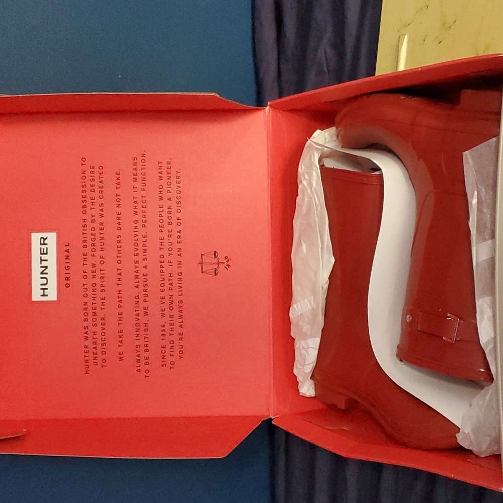 Patent Red Hunter Boots 8